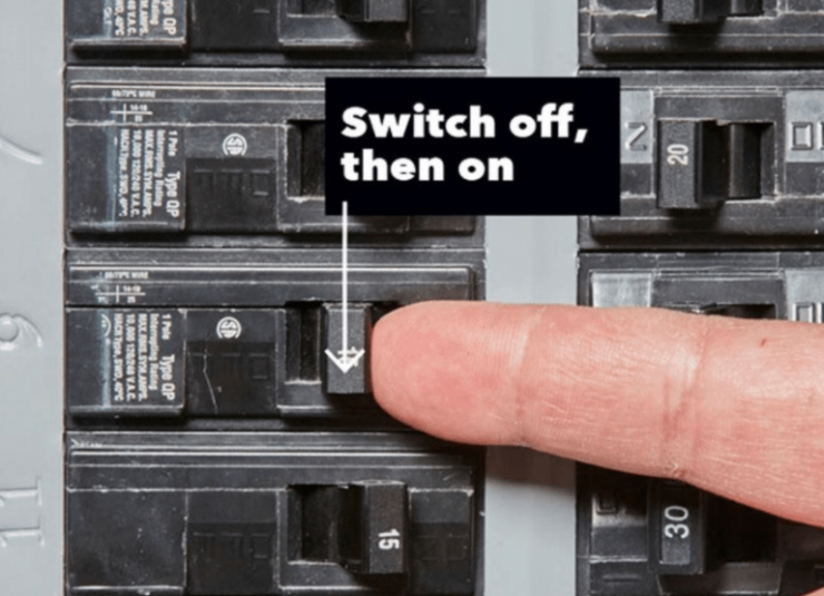 light switch trips breaker when turned off uk